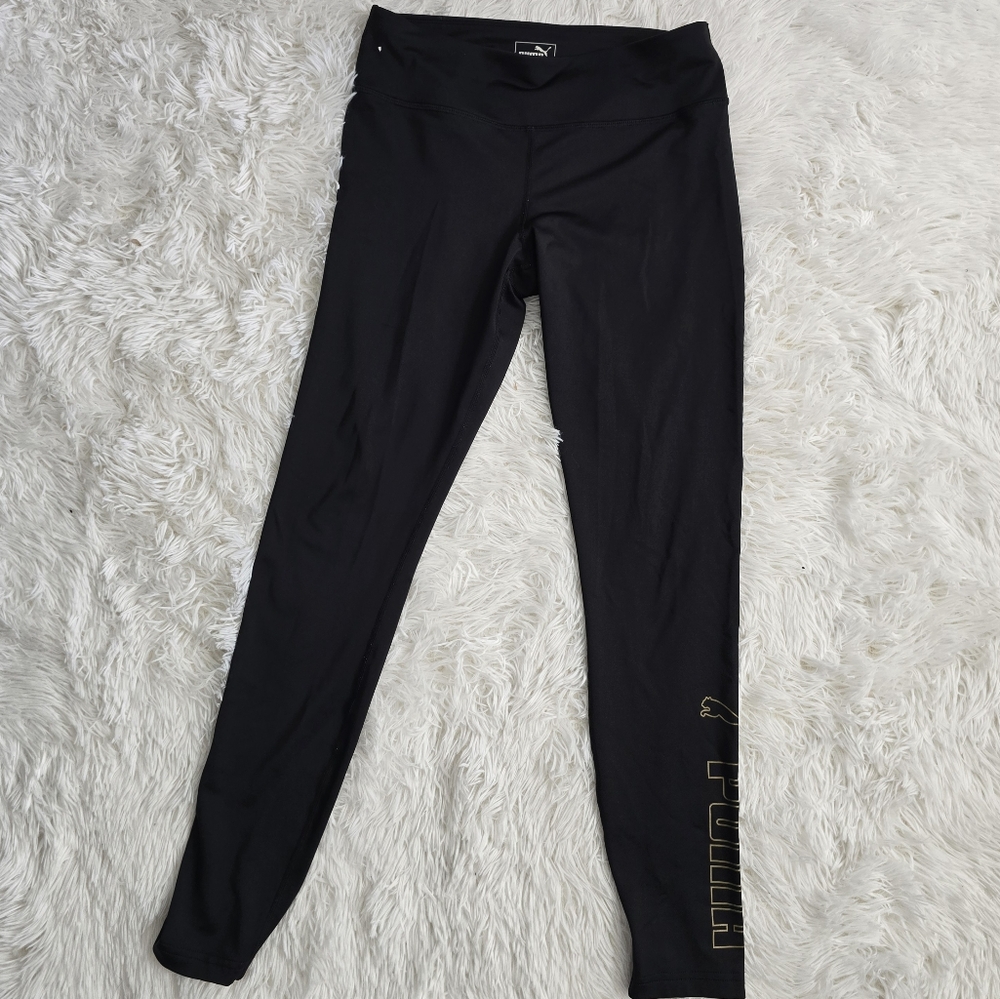 Puma Black And Gold‎ Capri Leggings Small